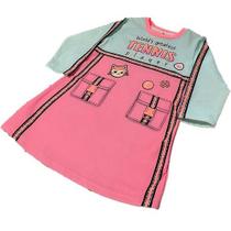Vestido infantil m/l abrange tennis suplex power felpado