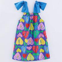 Vestido Infantil Malha Coração e Fruta Fábula Vestido Infantil Malha Coração e Fruta Fábula