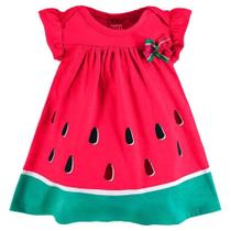 Vestido infantil manga babado malha melancia kyly ref: 111058 p/g Vestido infantil manga babado malha melancia kyly ref: 111058 p/g