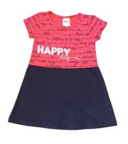 Vestido Infantil Manga Curta em Cotton Elian