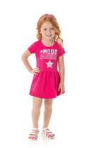 Vestido infantil manga curta estampa glitter - bicho bagunça Vestido infantil manga curta estampa glitter - bicho bagunça