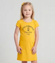 Vestido Infantil Manga Curta Estampado Select Laranja