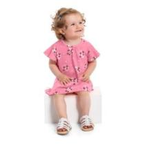 Vestido Infantil Manga Curta Meia Malha Bee Loop