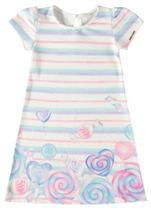 Vestido infantil manga curta reto listrado 3435 Vestido infantil manga curta reto listrado 3435