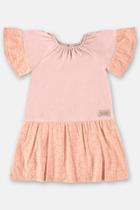 Vestido infantil manga curta rosa blush