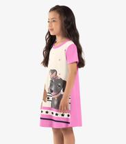 Vestido Infantil Manga Curta Rovi Kids Rosa