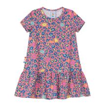 Vestido Infantil Manga Curta Verão Estampado cor Rosa - Zig Zig Zaa