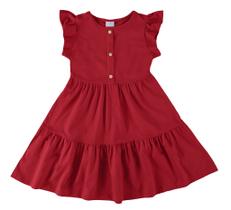 Vestido infantil manga evasê em algodão malwee kids vermelho 8 Vestido infantil manga evasê em algodão malwee kids vermelho 8