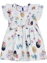 Vestido infantil manga evasê jardim em viscolinho m