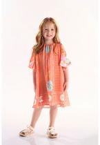 Vestido Infantil Manga Godê em Viscose Interestelar Três e Já