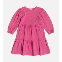 Vestido Infantil Manga Longa Algodão Fucsia Strass Momi Vestido Infantil Manga Longa Algodão Fucsia Strass Momi