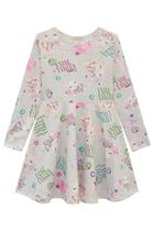 Vestido Infantil Manga Longa em Molecotton c/Bolsa Fun Time - Infanti Vestido Infantil Manga Longa em Molecotton c/Bolsa Fun Time - Infanti