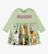 Vestido Infantil Manga Longa Friends Rovi Kids Verde