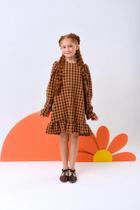 Vestido infantil manga longa Manju Dakota xadrez