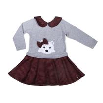 Vestido Infantil Manga Longa Pets Cotton/Pied De Poule Have Fun 25205