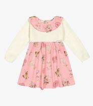 Vestido Infantil Manga Longa Trick Nick Rosa