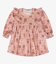 Vestido Infantil Manga Longa Trick Nick Rosa Vestido Infantil Manga Longa Trick Nick Rosa