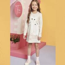 Vestido Infantil Mangas Longas Em Fly Tech Cats - Infanti