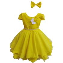 Vestido Infantil Menina 3 Borboletas Saia De Brilho Charmoso