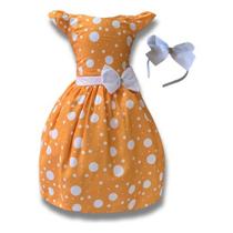 Vestido Infantil Menina Amarelo C Poá Festa Luxo + Tiara Vestido Infantil Menina Amarelo C Poá Festa Luxo + Tiara