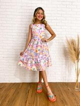 Vestido Infantil Menina Arco Íris Babados Bonekinhas Vestido Infantil Menina Arco Íris Babados Bonekinhas