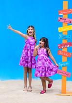 Vestido Infantil Menina Babados Love Estampado Corações Vestido Infantil Menina Babados Love Estampado Corações