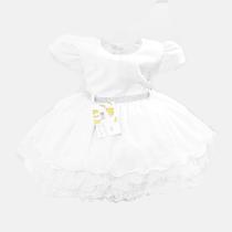 Vestido Infantil Menina Bebê Branco Batizado Strass P Ao G Vestido Infantil Menina Bebê Branco Batizado Strass P Ao G