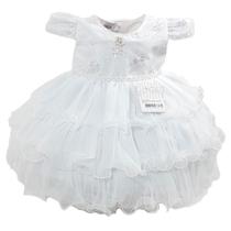 Vestido Infantil Menina Bebê Branco Batizado Strass P Ao G Vestido Infantil Menina Bebê Branco Batizado Strass P Ao G