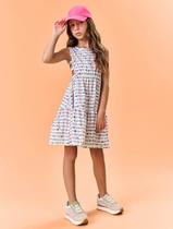 Vestido Infantil Menina Com Abertura Azul Catavento