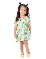 Vestido Infantil Menina com Babado Em Viscose Malwee Kids Super Estiloso e Confortável