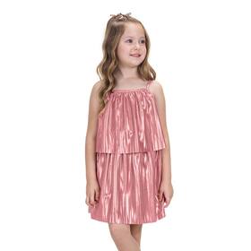 Vestido Infantil Menina Com Babado Plissado Trick Nick Vestido Infantil Menina Com Babado Plissado Trick Nick