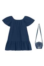 Vestido infantil menina com bolsa Brandili