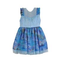 Vestido infantil menina com estampa de castelo Vestido infantil menina com estampa de castelo