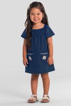 Vestido infantil menina com flores Brandili -Azul Vestido infantil menina com flores Brandili -Azul