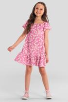 Vestido infantil menina com flores Brandili Vestido infantil menina com flores Brandili