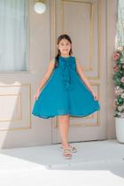 Vestido Infantil Menina Com Laço Soltinho Sem Manga De Lese