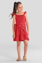 Vestido infantil menina com lenço Brandili