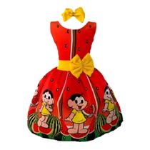 Vestido Infantil Menina Comilona Vermelha Luxo