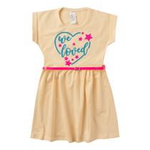 Vestido Infantil Menina Cotton Com Cinto We Loved Amarelo