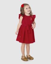 Vestido Infantil Menina Curto Evasê Acinturado - Malwee Vestido Infantil Menina Curto Evasê Acinturado - Malwee