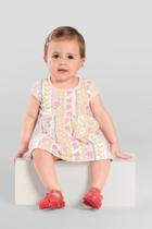 Vestido infantil menina de frutinhas Brandili -Rosa