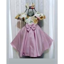 Vestido Infantil Menina Elegante Rosa Verão/Primavera