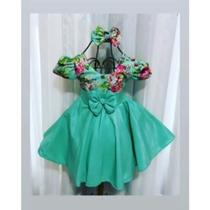 Vestido Infantil Menina Elegante Verde ( Coleção Verão /Primavera)