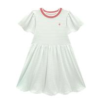 Vestido Infantil Menina Em Cotton Listras Verde Somnii Vestido Infantil Menina Em Cotton Listras Verde Somnii