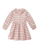 Vestido Infantil Menina Em Flanela Xadrez Rosa Somnii Vestido Infantil Menina Em Flanela Xadrez Rosa Somnii