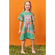 Vestido Infantil Menina em Malha Fresh Kukiê Vestido Infantil Menina em Malha Fresh Kukiê