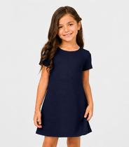 Vestido Infantil Menina Em Malha Puvil Select Azul Vestido Infantil Menina Em Malha Puvil Select Azul