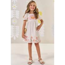 Vestido Infantil Menina em Malha Wave Off White Kukiê
