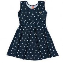 Vestido Infantil Menina em Ribana Sublimada, estampa corações 11657