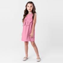 Vestido infantil menina em tricoline comfort Mundi